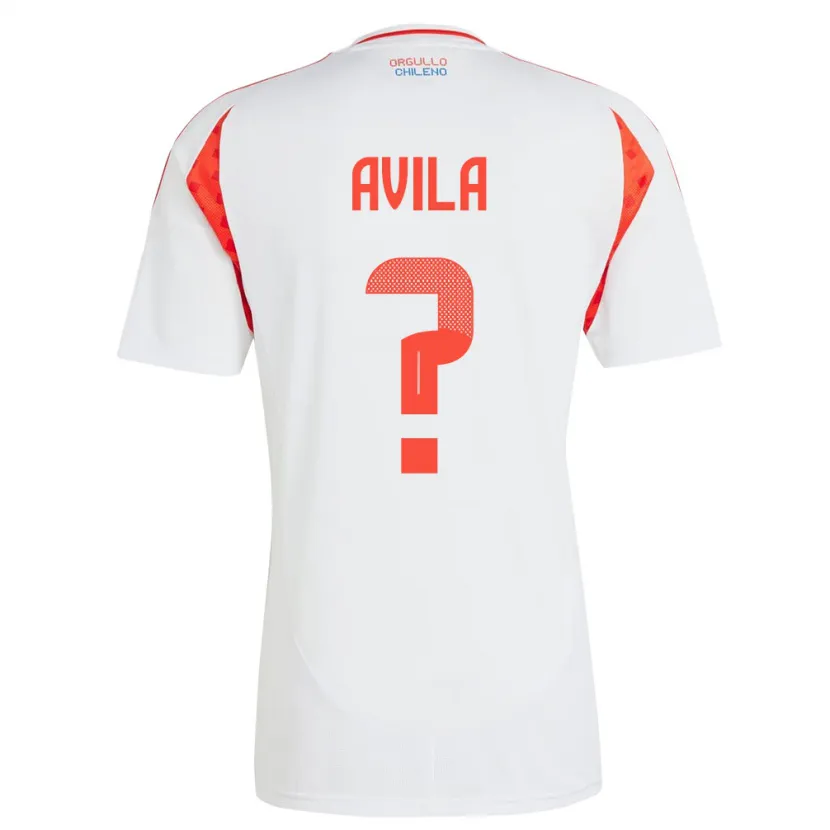 Danxen Bambino Maglia Cile Gustavo Ávila #0 Bianco Kit Gara Away 24-26 Maglietta