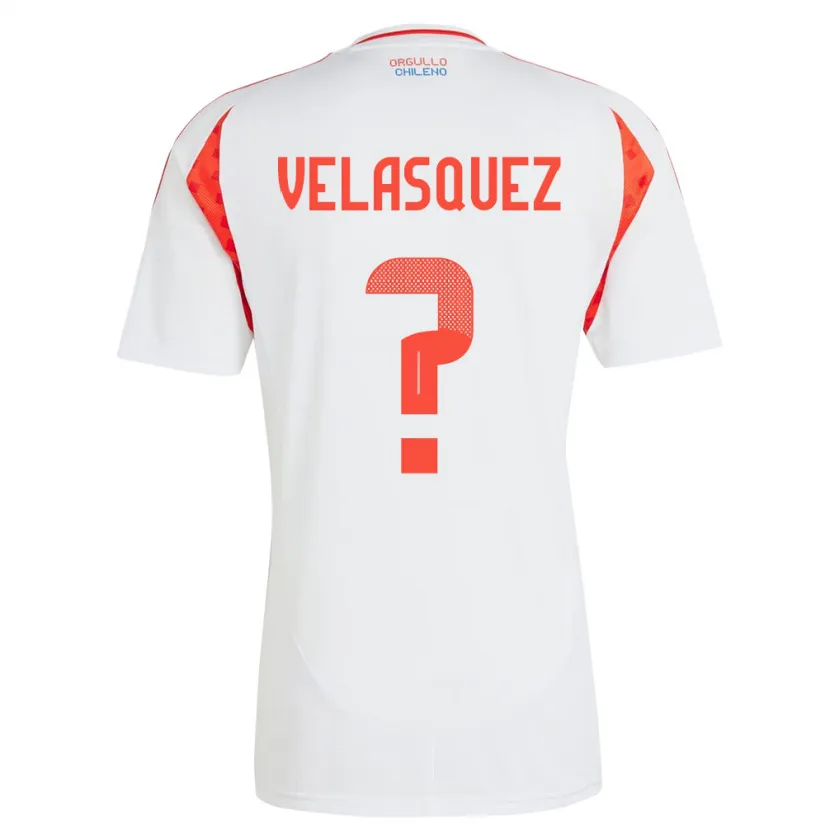 Danxen Bambino Maglia Cile Milovan Velásquez #0 Bianco Kit Gara Away 24-26 Maglietta