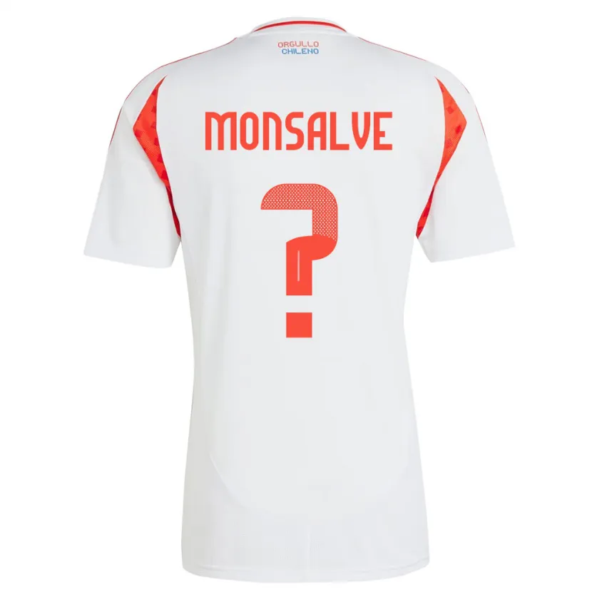 Danxen Bambino Maglia Cile Gaspar Monsalve #0 Bianco Kit Gara Away 24-26 Maglietta