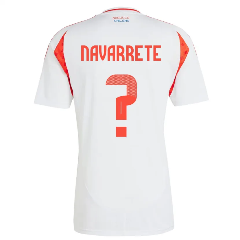 Danxen Bambino Maglia Cile Sebastián Navarrete #0 Bianco Kit Gara Away 24-26 Maglietta