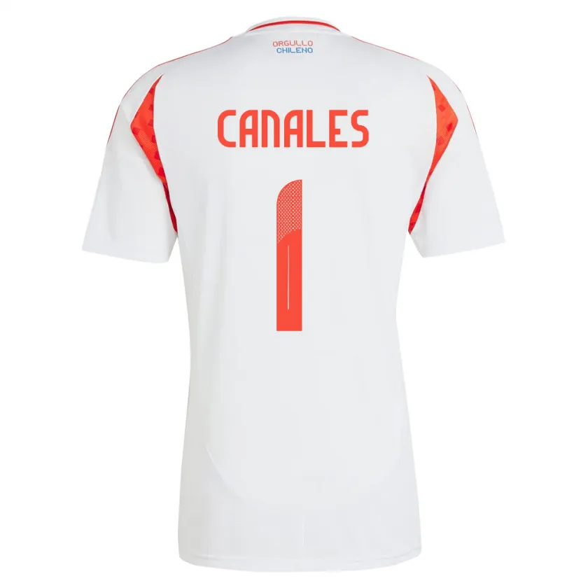 Danxen Bambino Maglia Cile Antonia Canales #1 Bianco Kit Gara Away 24-26 Maglietta
