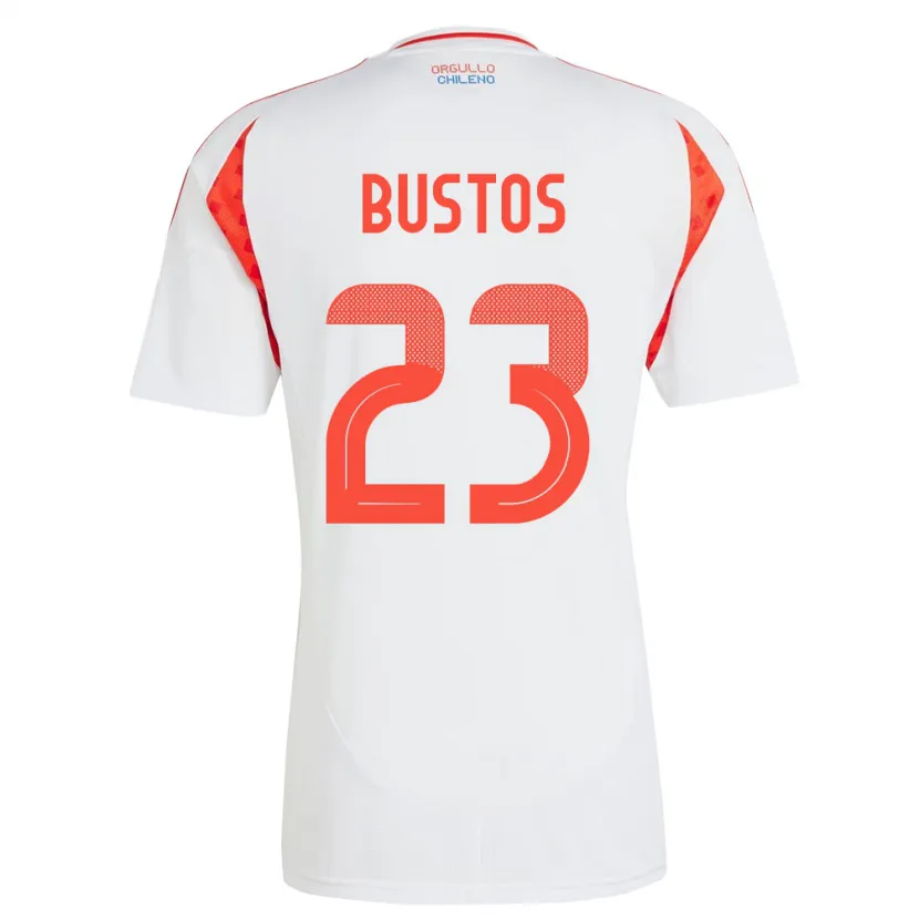 Danxen Bambino Maglia Cile Ignacia Bustos #23 Bianco Kit Gara Away 24-26 Maglietta