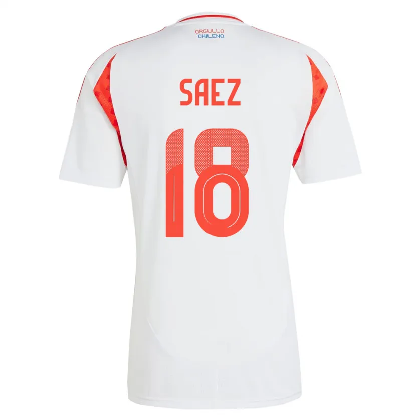 Danxen Bambino Maglia Cile Camila Sáez #18 Bianco Kit Gara Away 24-26 Maglietta