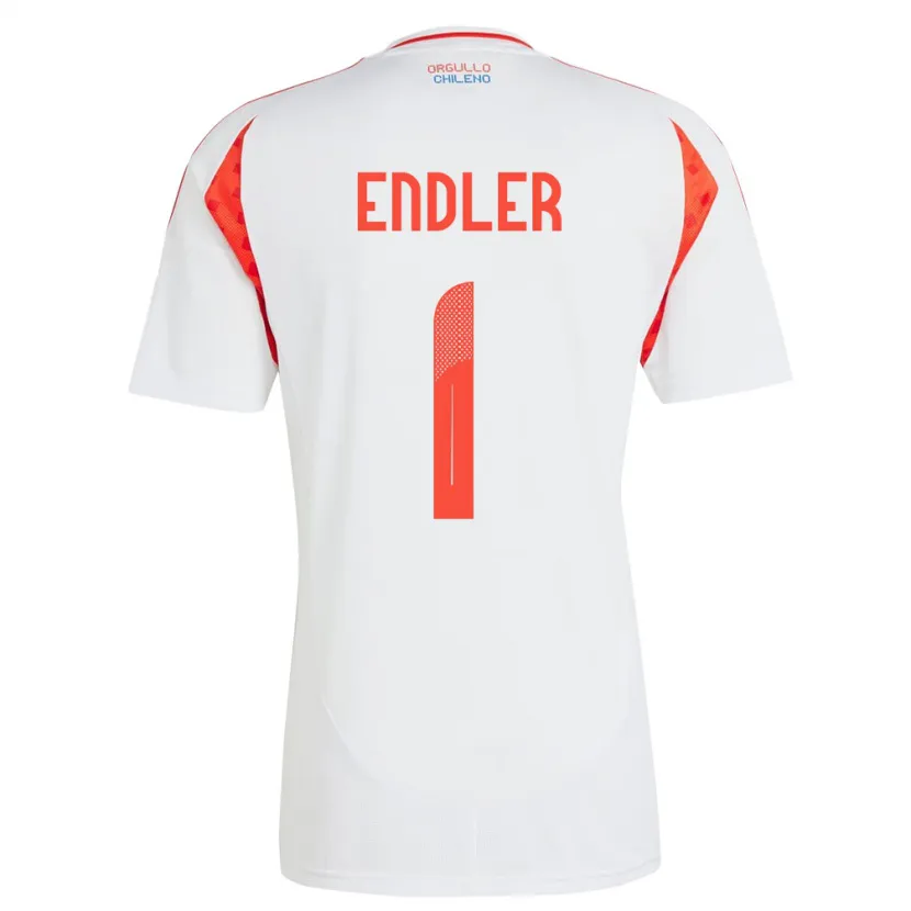 Danxen Bambino Maglia Cile Christiane Endler #1 Bianco Kit Gara Away 24-26 Maglietta