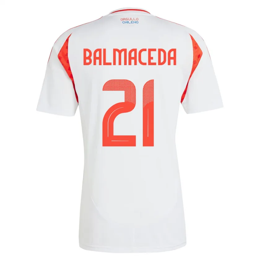 Danxen Bambino Maglia Cile Rosario Balmaceda #21 Bianco Kit Gara Away 24-26 Maglietta