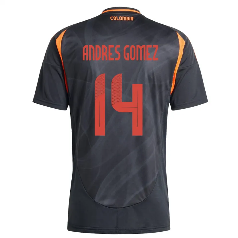 Danxen Bambino Maglia Colombia Carlos Andrés Gómez #14 Nero Kit Gara Away 24-26 Maglietta