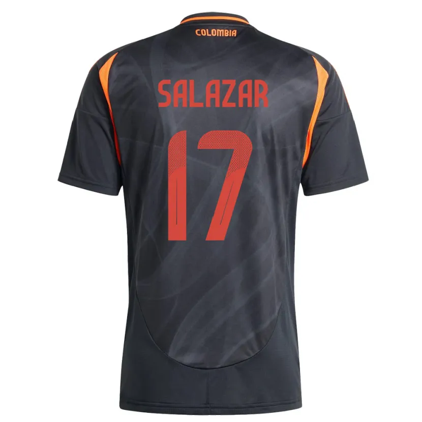 Danxen Bambino Maglia Colombia Andrés Salazar #17 Nero Kit Gara Away 24-26 Maglietta