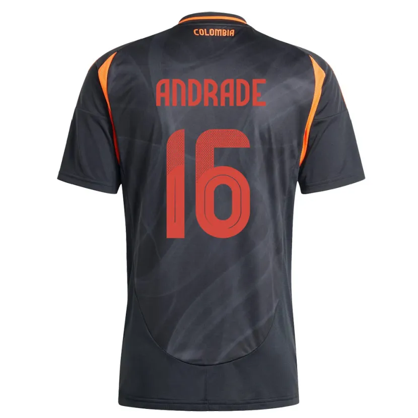 Danxen Bambino Maglia Colombia Lady Andrade #16 Nero Kit Gara Away 24-26 Maglietta