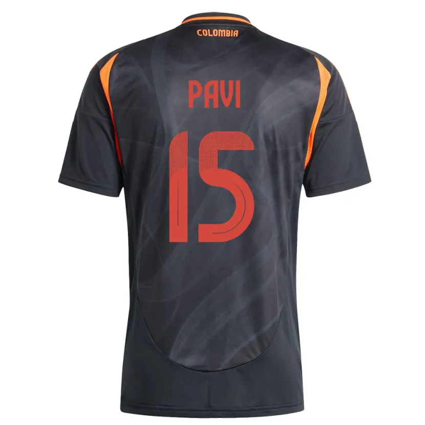 Danxen Bambino Maglia Colombia Manuela Paví #15 Nero Kit Gara Away 24-26 Maglietta