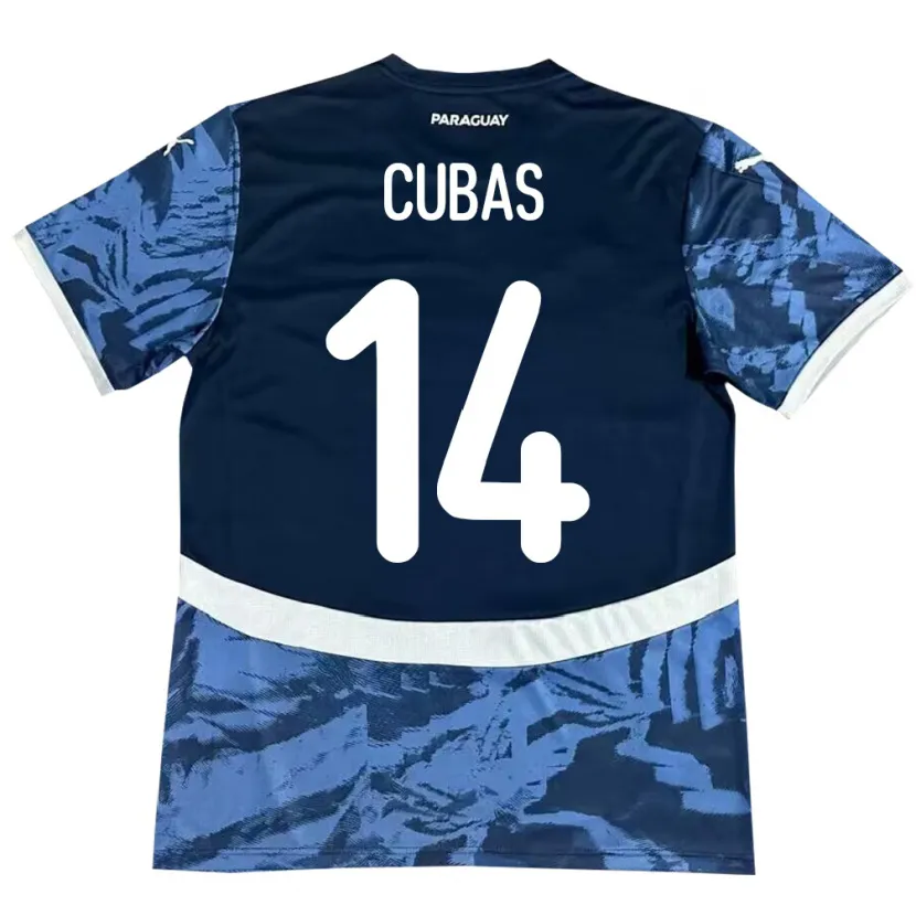 Danxen Bambino Maglia Paraguay Andrés Cubas #14 Blu Kit Gara Away 24-26 Maglietta