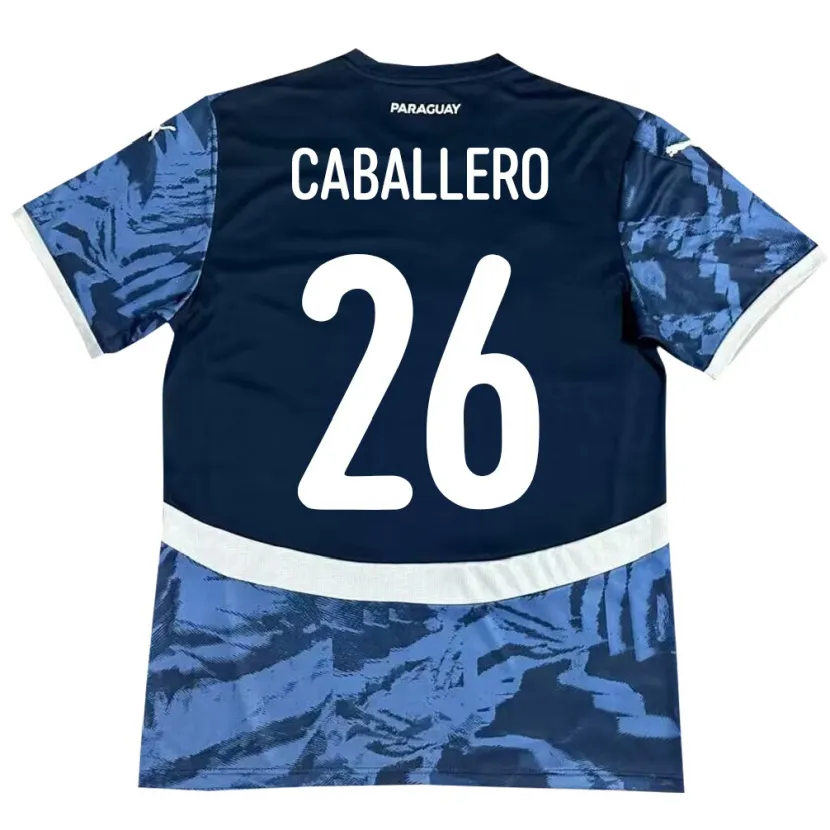 Danxen Bambino Maglia Paraguay Hernesto Caballero #26 Blu Kit Gara Away 24-26 Maglietta