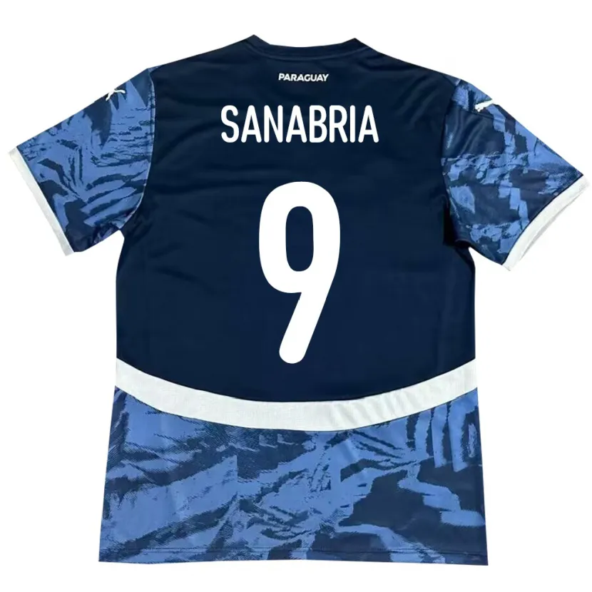 Danxen Bambino Maglia Paraguay Antonio Sanabria #9 Blu Kit Gara Away 24-26 Maglietta