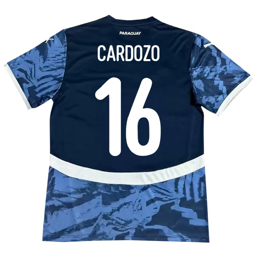 Danxen Bambino Maglia Paraguay Juan Cardozo #16 Blu Kit Gara Away 24-26 Maglietta