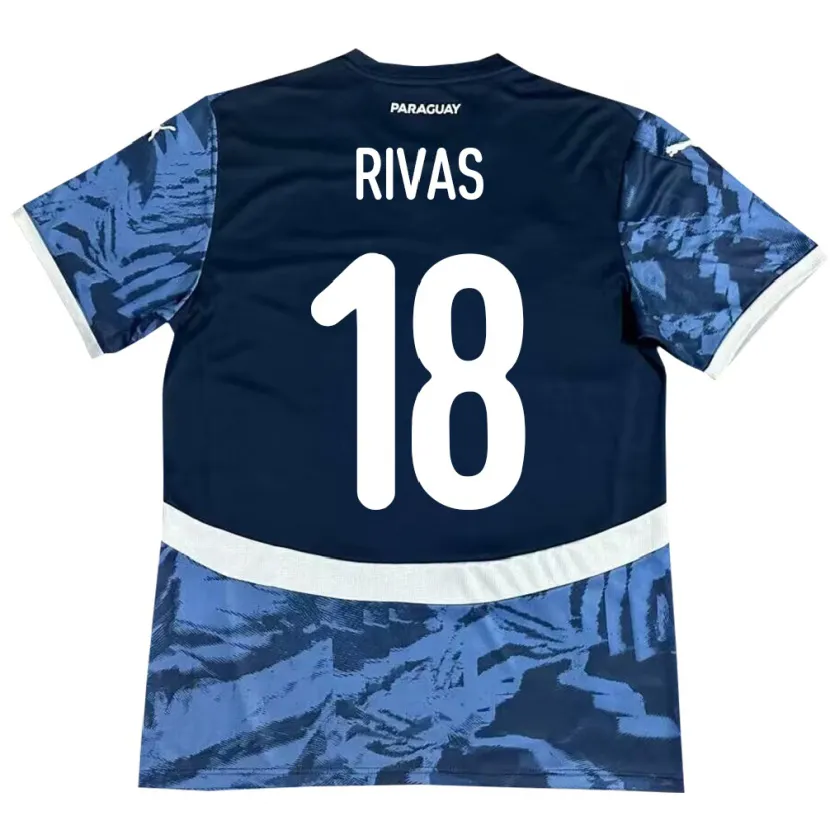 Danxen Bambino Maglia Paraguay Daniel Rivas #18 Blu Kit Gara Away 24-26 Maglietta