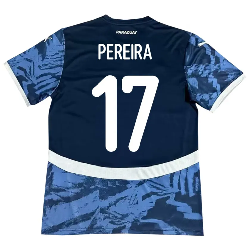 Danxen Bambino Maglia Paraguay Kevin Pereira #17 Blu Kit Gara Away 24-26 Maglietta