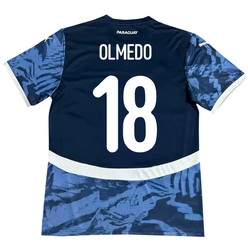 Danxen Bambino Maglia Paraguay Cesar Olmedo #18 Blu Kit Gara Away 24-26 Maglietta