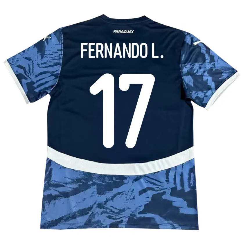 Danxen Bambino Maglia Paraguay Fernando Leguizamón #17 Blu Kit Gara Away 24-26 Maglietta