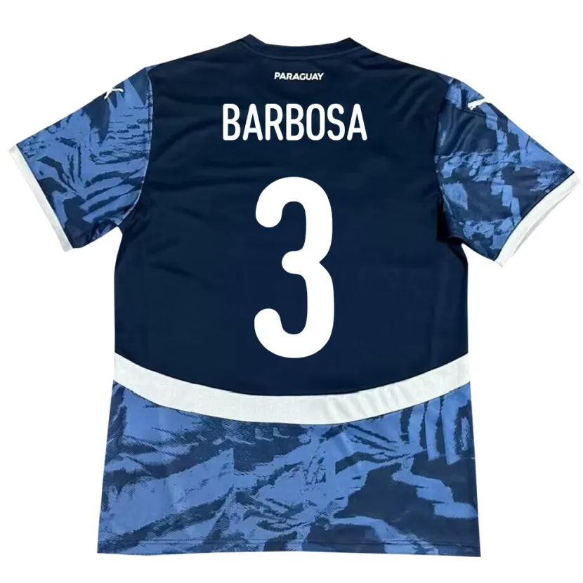 Danxen Bambino Maglia Paraguay Camila Barbosa #3 Blu Kit Gara Away 24-26 Maglietta