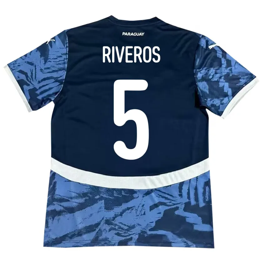 Danxen Bambino Maglia Paraguay Verónica Riveros #5 Blu Kit Gara Away 24-26 Maglietta