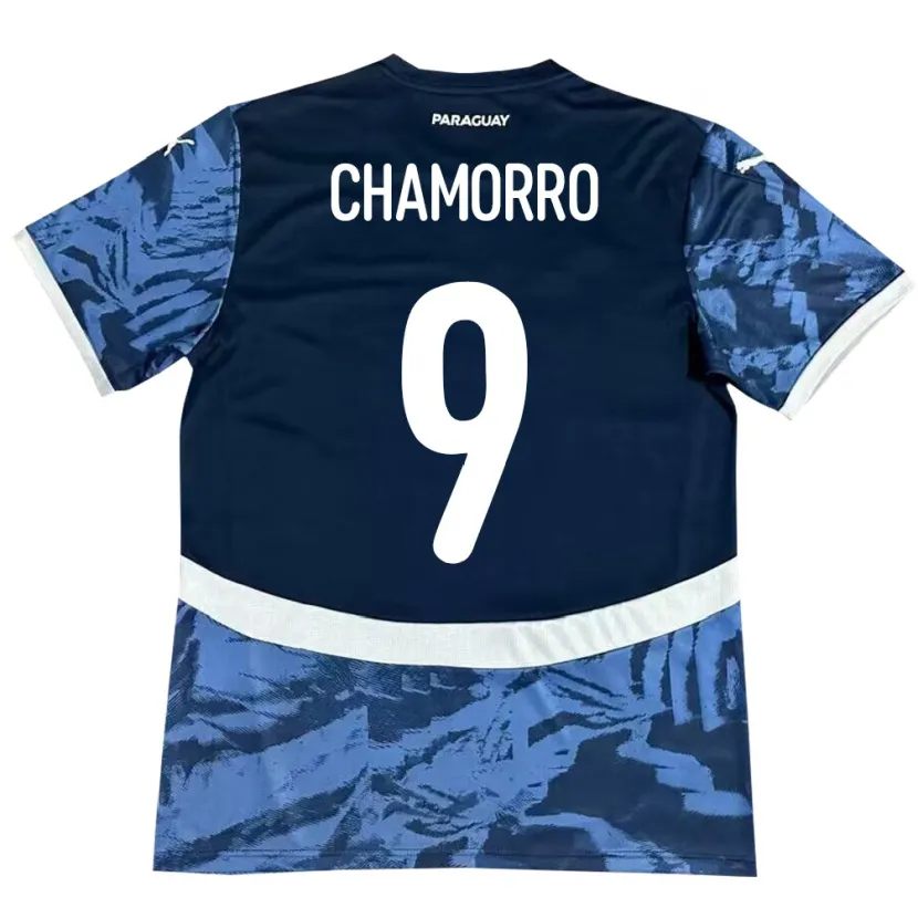 Danxen Bambino Maglia Paraguay Lice Chamorro #9 Blu Kit Gara Away 24-26 Maglietta
