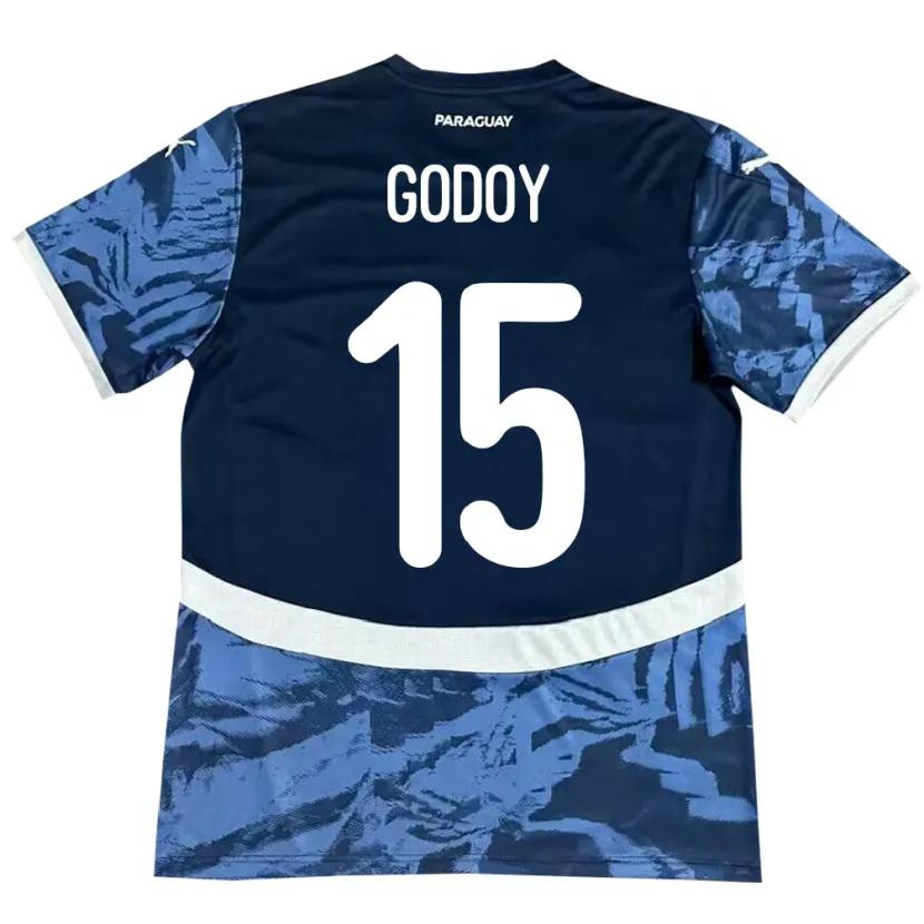 Danxen Bambino Maglia Paraguay Fanny Godoy #15 Blu Kit Gara Away 24-26 Maglietta