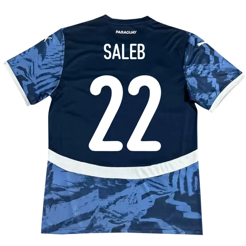 Danxen Bambino Maglia Paraguay Gloria Saleb #22 Blu Kit Gara Away 24-26 Maglietta