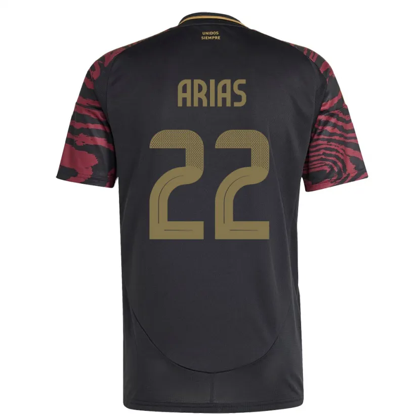 Danxen Bambino Maglia Perù Brian Arias #22 Nero Kit Gara Away 24-26 Maglietta