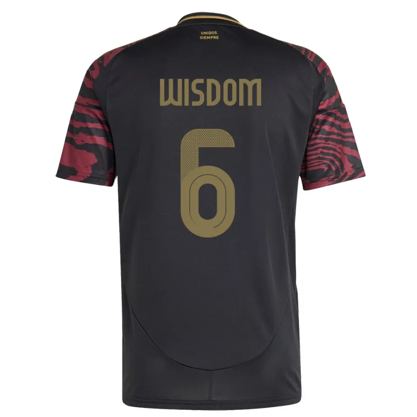 Danxen Bambino Maglia Perù Ian Wisdom #6 Nero Kit Gara Away 24-26 Maglietta