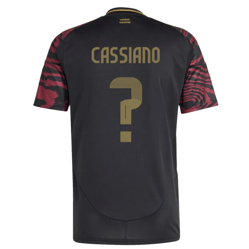 Danxen Bambino Maglia Perù Franshesko Cassiano #0 Nero Kit Gara Away 24-26 Maglietta