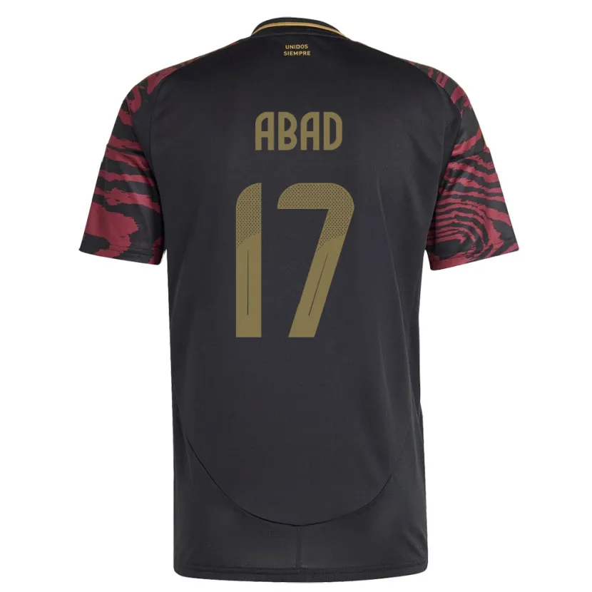 Danxen Bambino Maglia Perù Kelvin Abad #17 Nero Kit Gara Away 24-26 Maglietta