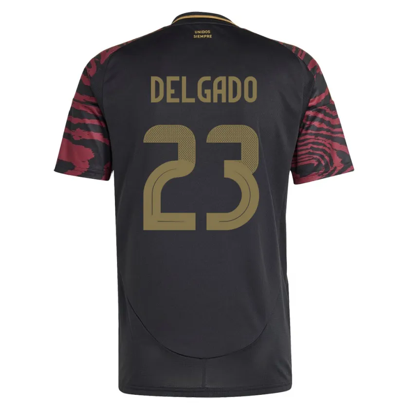 Danxen Bambino Maglia Perù Valentino Delgado #23 Nero Kit Gara Away 24-26 Maglietta