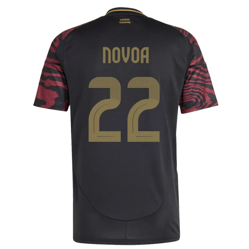 Danxen Bambino Maglia Perù Cindy Novoa #22 Nero Kit Gara Away 24-26 Maglietta