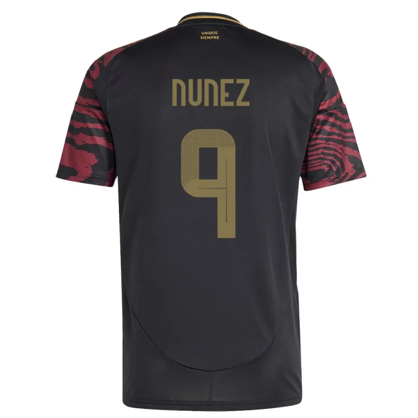 Danxen Bambino Maglia Perù Pierina Núñez #9 Nero Kit Gara Away 24-26 Maglietta