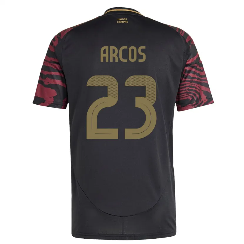 Danxen Bambino Maglia Perù Lucía Arcos #23 Nero Kit Gara Away 24-26 Maglietta