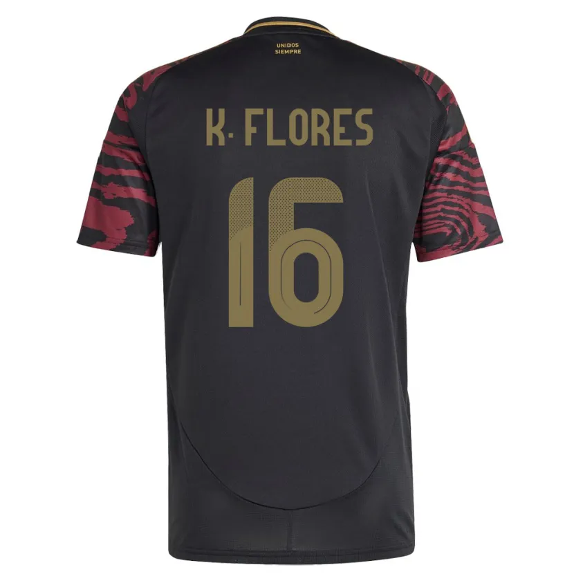 Danxen Bambino Maglia Perù Kimbherly Flores #16 Nero Kit Gara Away 24-26 Maglietta