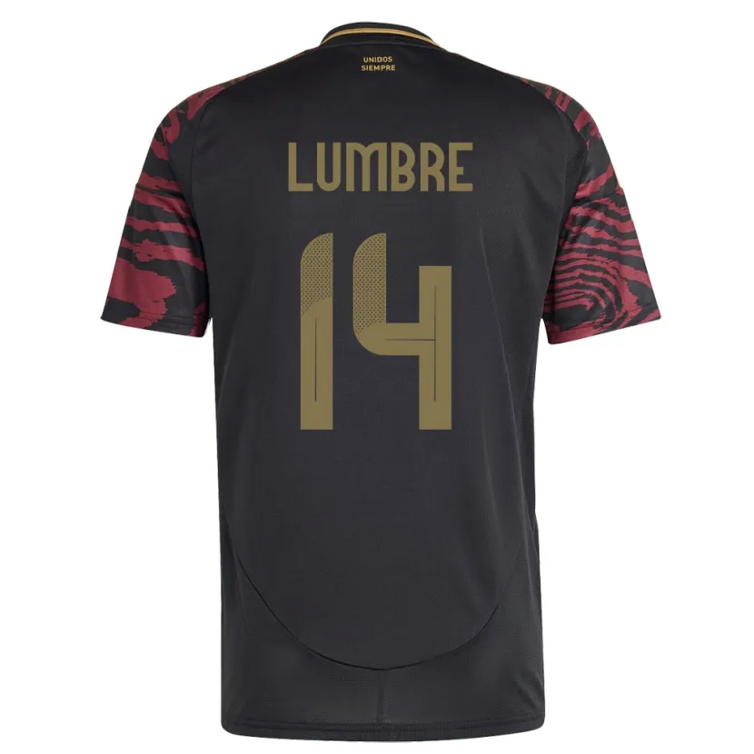 Danxen Bambino Maglia Perù Noelia Lumbre #14 Nero Kit Gara Away 24-26 Maglietta