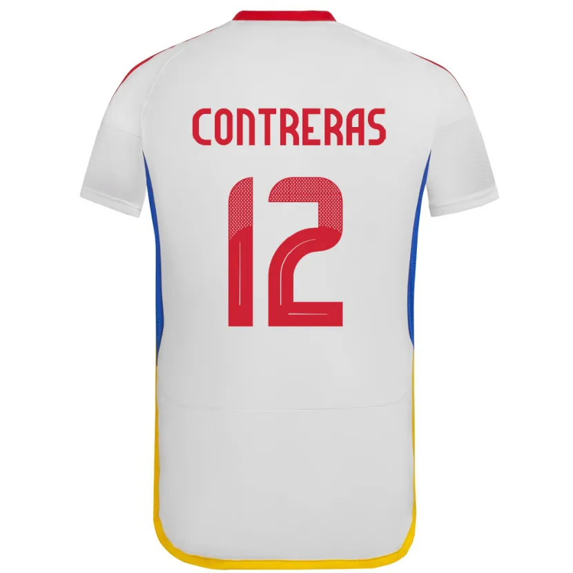 Danxen Bambino Maglia Venezuela José Contreras #12 Bianco Kit Gara Away 24-26 Maglietta