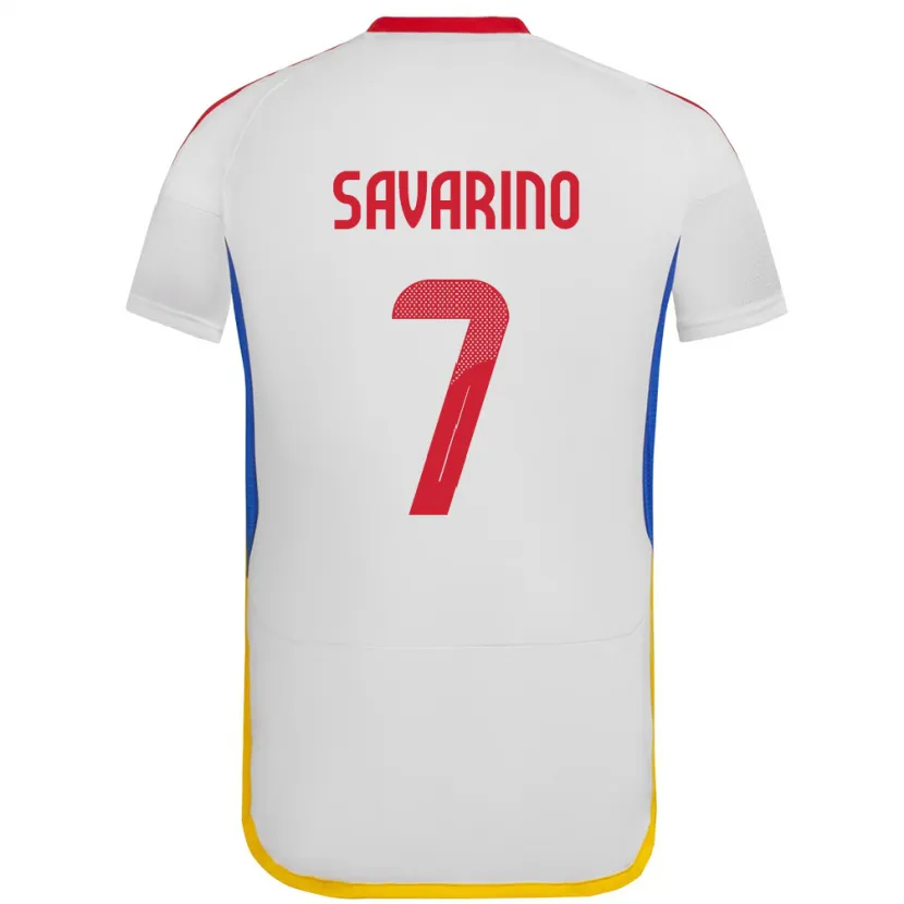 Danxen Bambino Maglia Venezuela Jefferson Savarino #7 Bianco Kit Gara Away 24-26 Maglietta