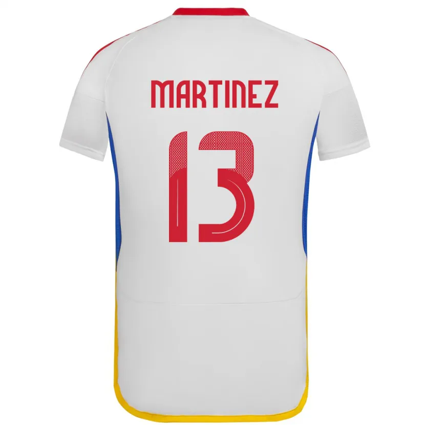 Danxen Bambino Maglia Venezuela José Martínez #13 Bianco Kit Gara Away 24-26 Maglietta