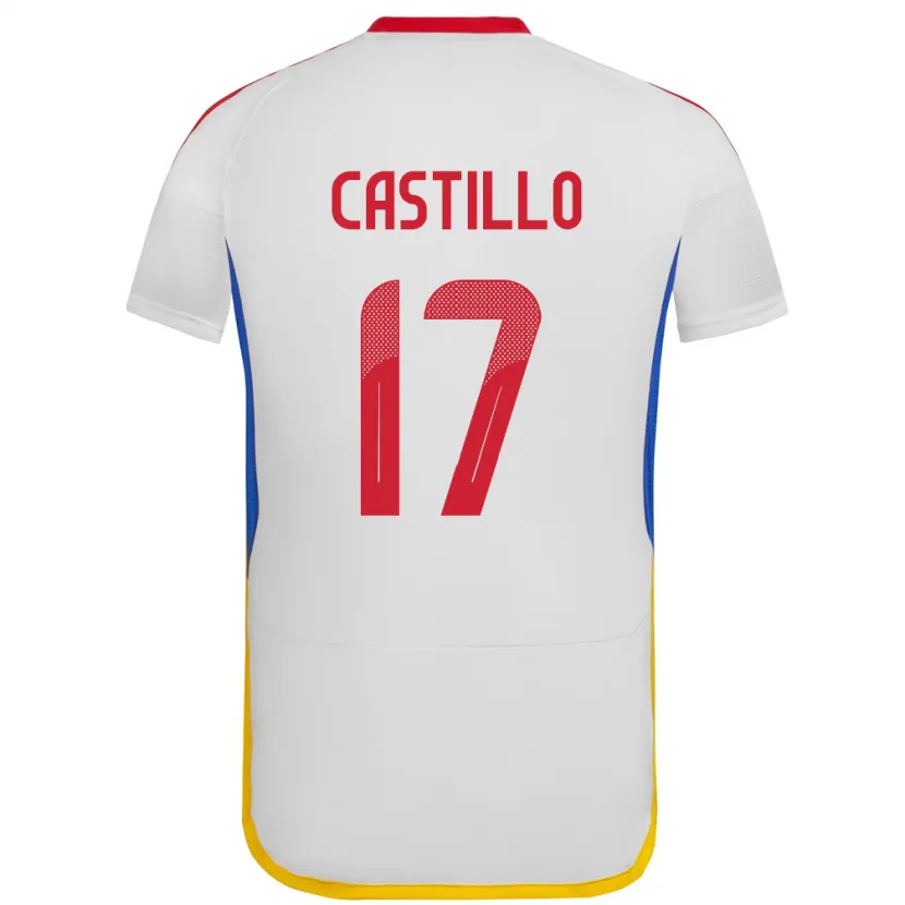 Danxen Bambino Maglia Venezuela Edson Castillo #17 Bianco Kit Gara Away 24-26 Maglietta