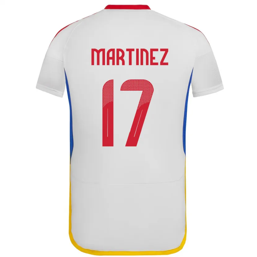 Danxen Bambino Maglia Venezuela David Martínez #17 Bianco Kit Gara Away 24-26 Maglietta