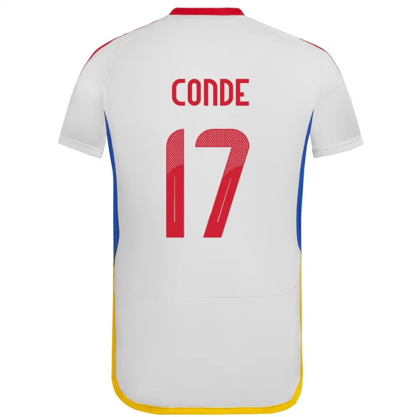 Danxen Bambino Maglia Venezuela Óscar Conde #17 Bianco Kit Gara Away 24-26 Maglietta