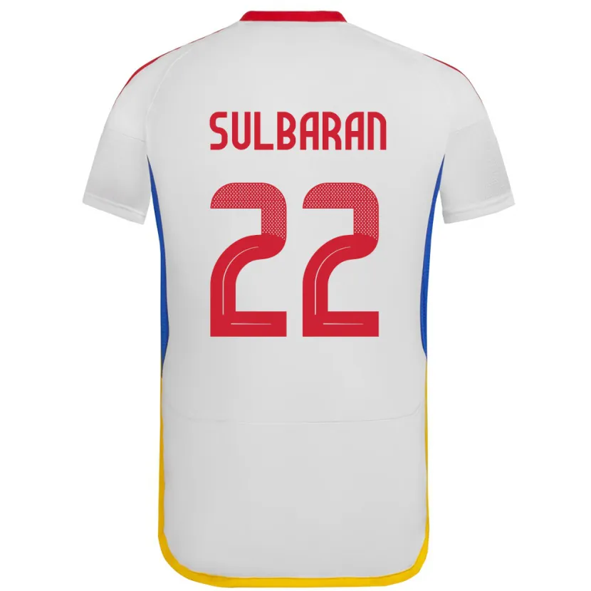 Danxen Bambino Maglia Venezuela Manuel Sulbarán #22 Bianco Kit Gara Away 24-26 Maglietta