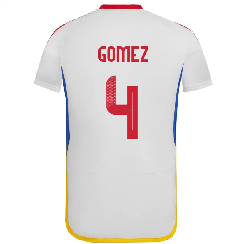 Danxen Bambino Maglia Venezuela Santiago Gómez #4 Bianco Kit Gara Away 24-26 Maglietta