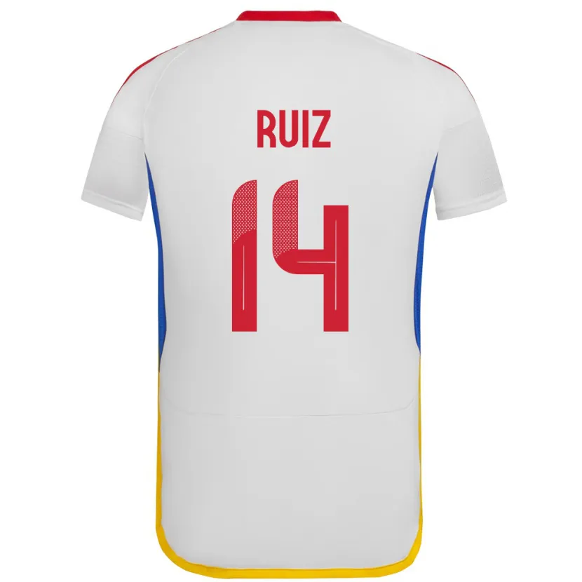 Danxen Bambino Maglia Venezuela Maicol Ruiz #14 Bianco Kit Gara Away 24-26 Maglietta