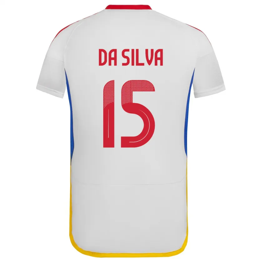 Danxen Bambino Maglia Venezuela Cesar Da Silva #15 Bianco Kit Gara Away 24-26 Maglietta