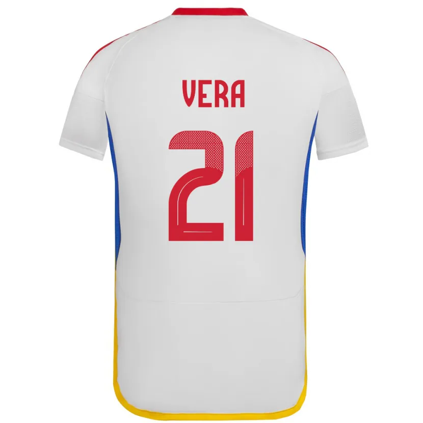 Danxen Bambino Maglia Venezuela Andry Vera #21 Bianco Kit Gara Away 24-26 Maglietta
