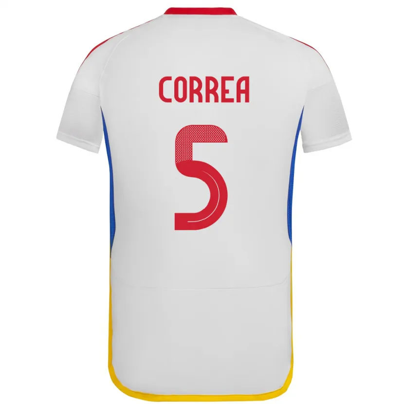 Danxen Bambino Maglia Venezuela José Correa #5 Bianco Kit Gara Away 24-26 Maglietta