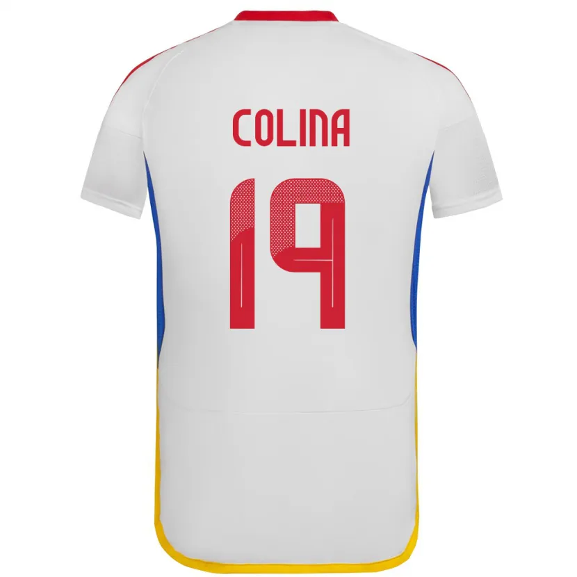 Danxen Bambino Maglia Venezuela Junior Colina #19 Bianco Kit Gara Away 24-26 Maglietta