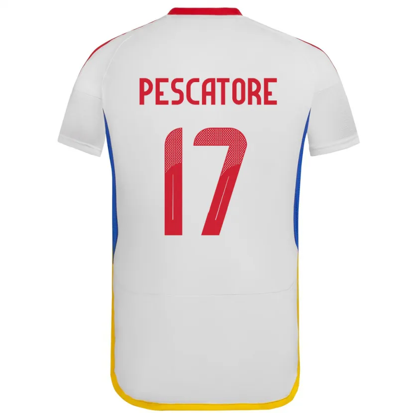 Danxen Bambino Maglia Venezuela Camila Pescatore #17 Bianco Kit Gara Away 24-26 Maglietta